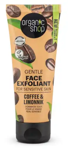 De Online Drogist Organic Shop Coffee & Limonnik Gentle Face Exfoliant aanbieding