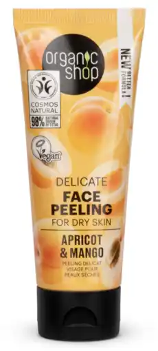 De Online Drogist Organic Shop Apricot & Mango Face Peeling aanbieding