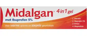 De Online Drogist Midalgan 4-in-1 Gel met Ibuprofen 5% aanbieding