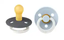 De Online Drogist Bibs Fopspeen 0-6 Maanden Iron/Baby Blue - Glow In The Dark aanbieding