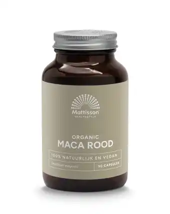 De Online Drogist Mattisson HealthStyle Maca Rood Bio Capsules aanbieding