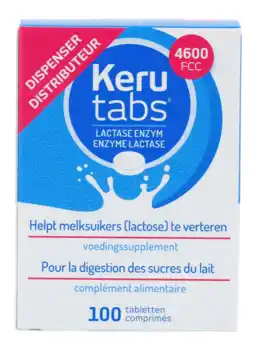 De Online Drogist Kerutabs Lactase Enzym 4600 FCC Tabletten aanbieding