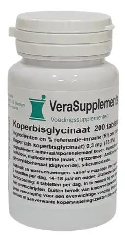De Online Drogist VeraSupplements Koperbisglycinaat Tabletten aanbieding