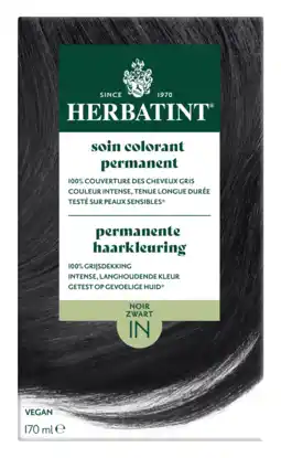 De Online Drogist Herbatint Permanente Haarkleuring Zwart aanbieding