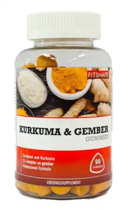 De Online Drogist Fitshape Kurkuma & Gember Gummies aanbieding