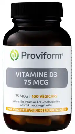 De Online Drogist Proviform Vitamine D3 75mcg Vegicaps aanbieding