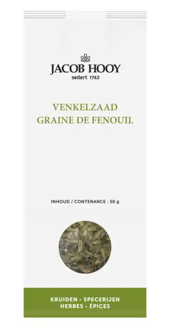 De Online Drogist Jacob Hooy Venkelzaad Kruiden-Specerijen aanbieding