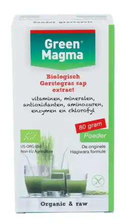 De Online Drogist Green Magma Biologische Gerstegras-sap Extract Poeder aanbieding