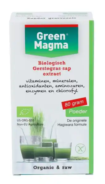 De Online Drogist Green Magma Biologische Gerstegras-sap Extract Poeder aanbieding