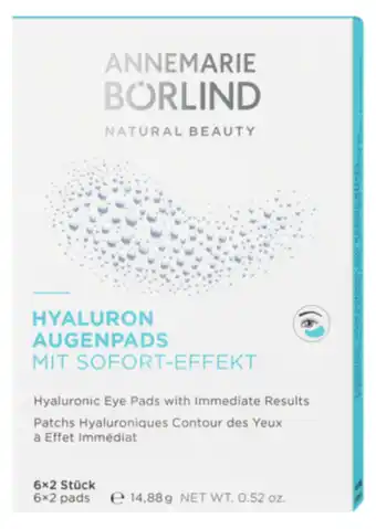 De Online Drogist Annemarie Borlind Hyaluronic Eye pads 6x2st aanbieding