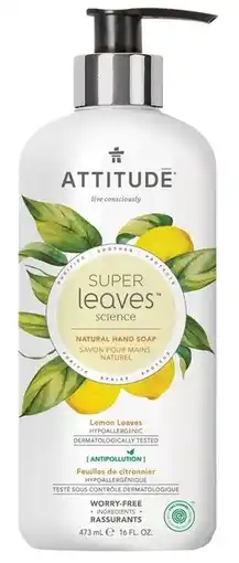 De Online Drogist Attitude Super Leaves Science Naturals Hand Soap Lemon aanbieding
