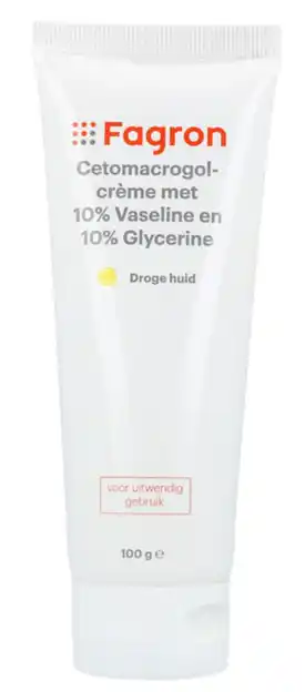 De Online Drogist Fagron Cetomacrogol Crème Met 10% Vaseline & Glycerine aanbieding
