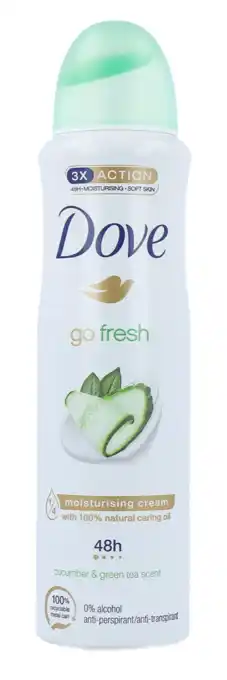 De Online Drogist Dove Go Fresh Cucumber Deodorant Spray aanbieding