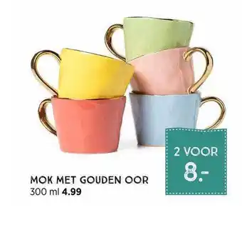 Xenos Mok Met Gouden Oor 300 Ml aanbieding