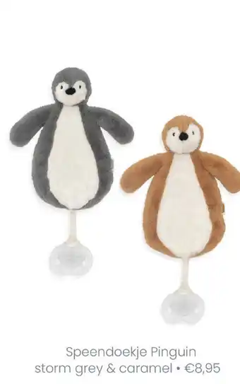 Baby & Tiener Speendoekje Pinguin storm grey & caramel aanbieding