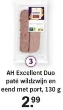 Albert Heijn AH Excellent Duo patė wildzwijn en eend met port aanbieding