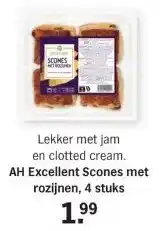 Albert Heijn AH Excellent Scones met rozijnen aanbieding