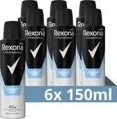 Bol.com Rexona Men Cobalt Dry Anti-transpirant Spray - 6 x 150 ml - Voordeelverpakking aanbieding