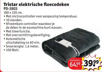 Kruidvat Tristar elektrische fleecedeken aanbieding