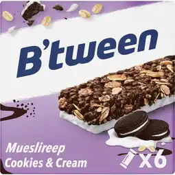 Albert Heijn Hero B'tween mueslireep cookies & cream aanbieding