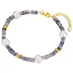 Douglas Valero Pearls Armband Sterling zilver Kyaniet Gekweekte zoetwaterparels in Geelgoud aanbieding