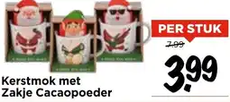 Vomar Voordeelmarkt Kerstmok met Zakje Cacaopoeder aanbieding