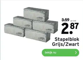 GAMMA Stapelblok Grijs/Zwart aanbieding