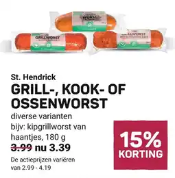 Ekoplaza St. Hendrick GRILL-, KOOK-OF OSSENWORST aanbieding