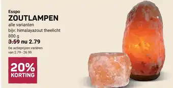 Ekoplaza Esspo ZOUTLAMPEN aanbieding