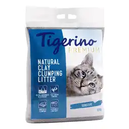 Zooplus Extra voordelig! 2 x 12 kg Tigerino Premium Kattenbakvulling - Sensitive (parfumvrij) aanbieding