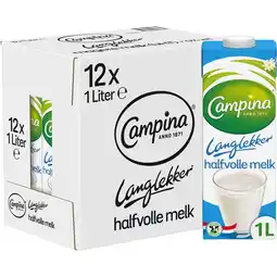 Jumbo Campina Langlekker halfvolle melk 12 x 1 L aanbieding