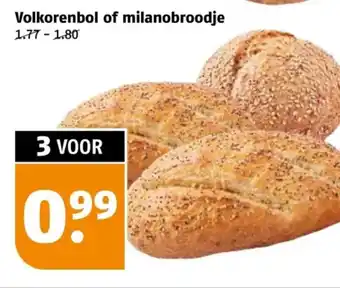 Poiesz Volkorenbol of milanobroodje aanbieding