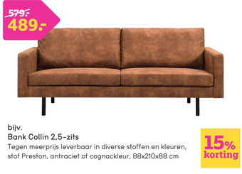 Leen Bakker Bank Collin 2,5-zits aanbieding