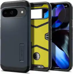 Amazon Spigen Tough Armor Case voor Google Pixel 9 en Pixel 9 Pro [Made for Google] hoesje -Metal Slate aanbieding
