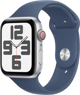 Coolblue Apple Watch SE 2024 4G 44mm Zilver Sportband M/L aanbieding