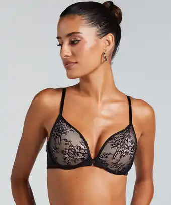 Hunkemoller Hunkemöller Voorgevormde push-up beugel bh Lea Zwart aanbieding