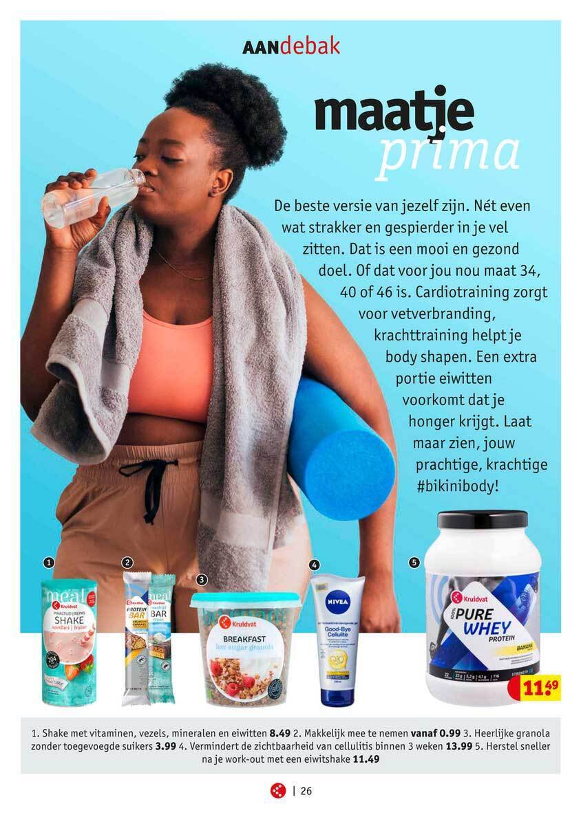 Kruidvat maaltij shake, kruidvat protein bar, kruidvat breakfast, nivea