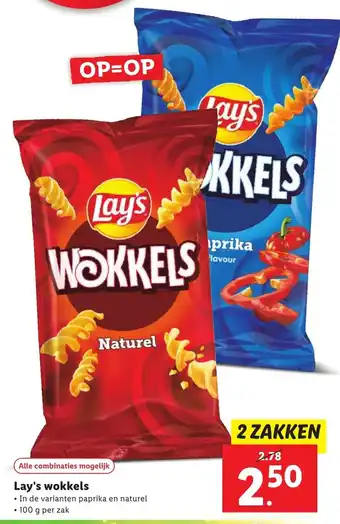 Lidl Lay's Wokkels 2*100g aanbieding