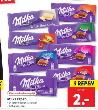 Lidl Milka repen 3*100g aanbieding