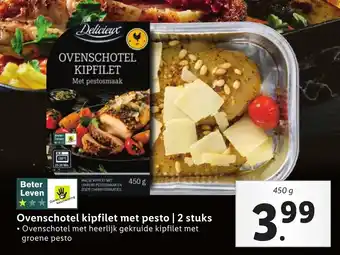 Lidl Delicieux Ovenschotel kipfilet met pesto 450g aanbieding