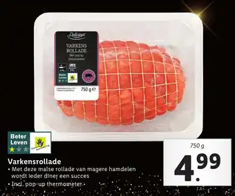 Lidl Delicieux Varkensrollade 750g aanbieding