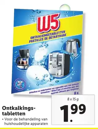 Lidl W5 Ontkalkingstabs 8*15g aanbieding