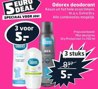 Trekpleister Odorex deodorant 3x150 ml aanbieding