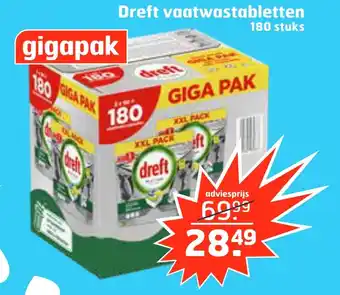 Trekpleister Dreft vaatwastabletten aanbieding