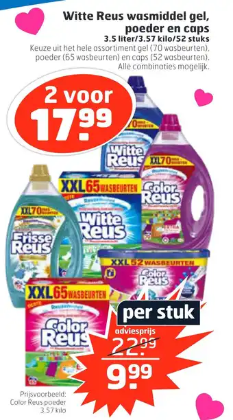 Trekpleister Witte reus wasmiddel gel, poeder en caps aanbieding