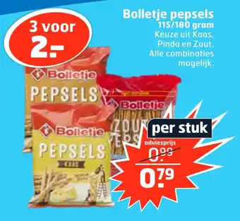 Trekpleister Bolletje pepsels 115/180 gram aanbieding