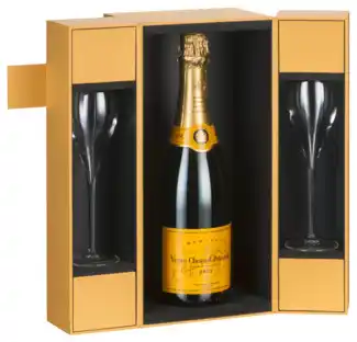 Gall & Gall Veuve Clicquot Brut Luxe Coffret 2 Flutes 75CL Mousserend aanbieding