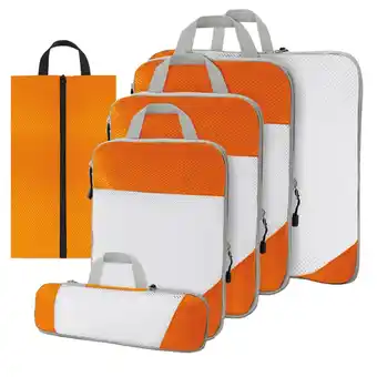 ANWB Thousandtravelmiles Compression Packing Cubes 6 stuks Oranje Oranje aanbieding