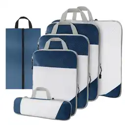ANWB Thousandtravelmiles Compression Packing Cubes 6 stuk N Blauw Donker Blauw aanbieding
