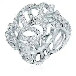 Douglas Lulu & Jane Ring IJzerlegering Embellished with Swarovski crystals in Zilver aanbieding